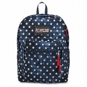 Trans by Jansport 17" Supermax Backpack Blue Stars Sport School Travel Pack